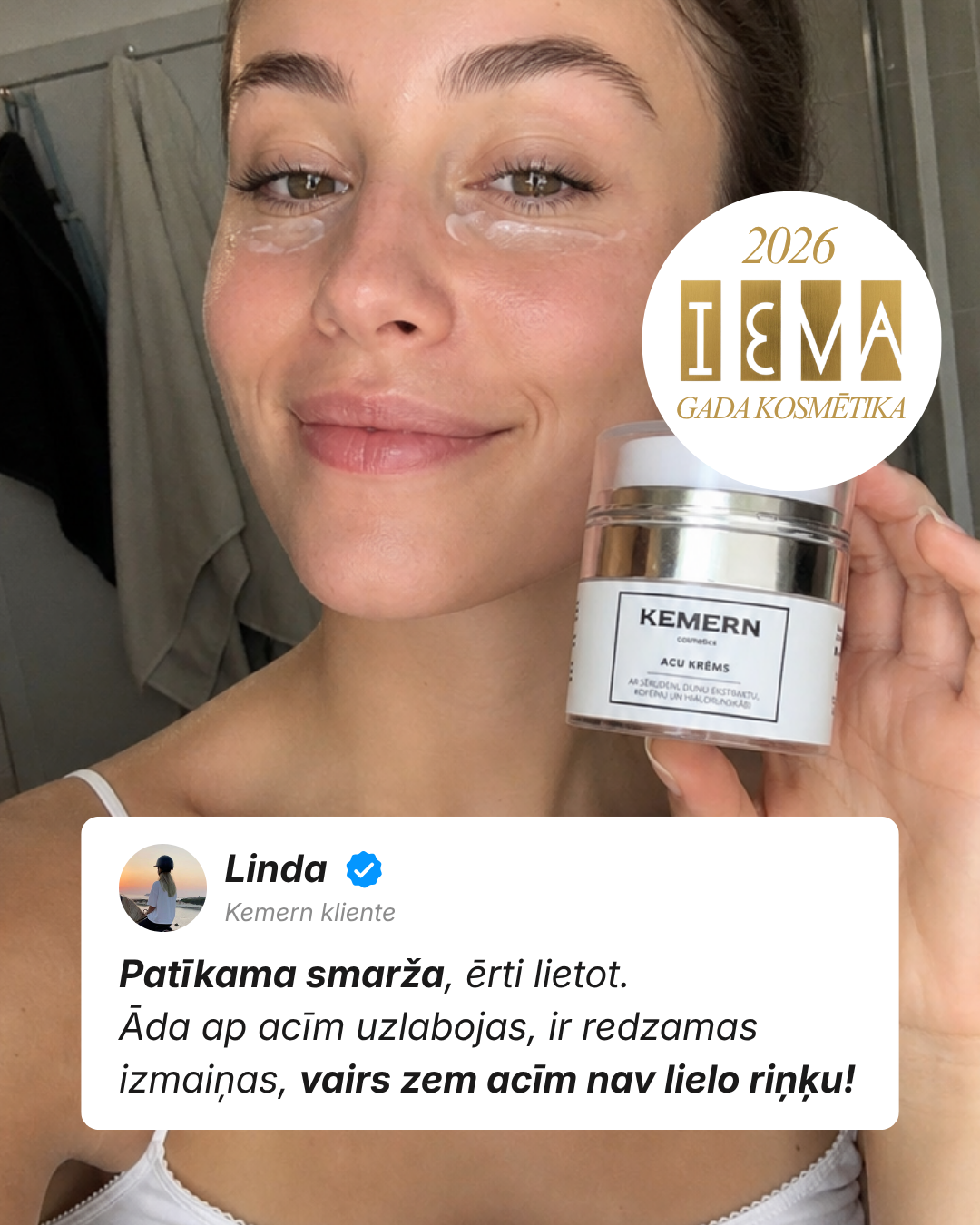 Eye cream with hyaluronic acid and caffeine